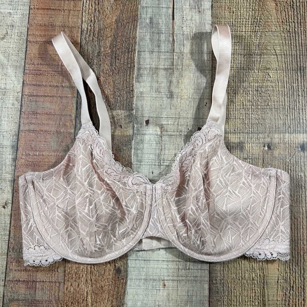 Wacoal 855295 Lace Underwire Bra Nude Beige Full Coverage 36DDD